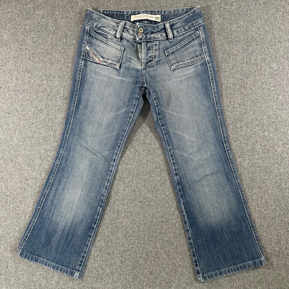 Diesel Industry P.55 Blue Denim Jeans Womens 27 Low Rise Flare Y2K Made in Italy